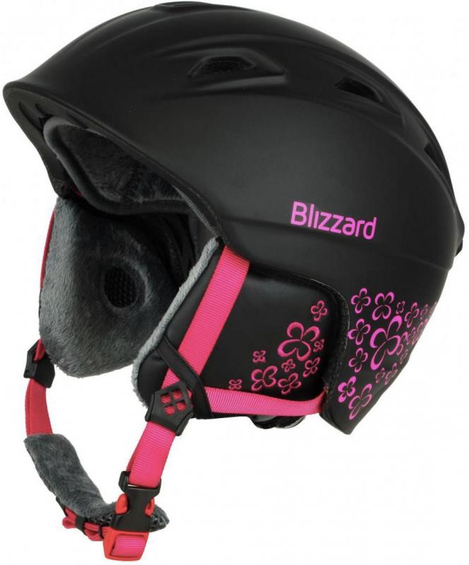 фото Горнолыжный шлем blizzard viva demon 2021, black matt/magenta flowers, m