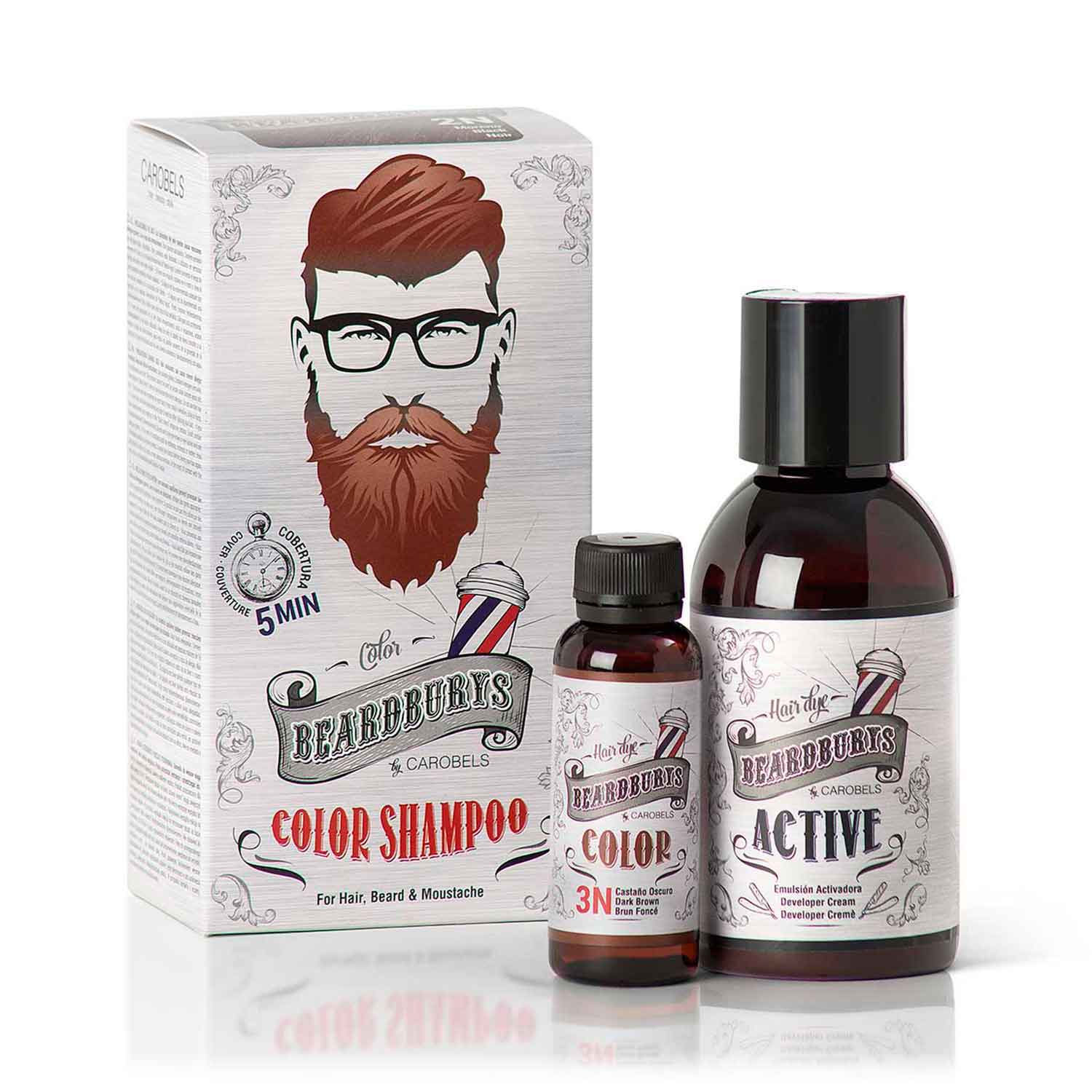 

Шампунь для волос BEARDBURYS Color Shampoo тон 3N Cast. Oscuro Каштановый 75 мл, Коричневый