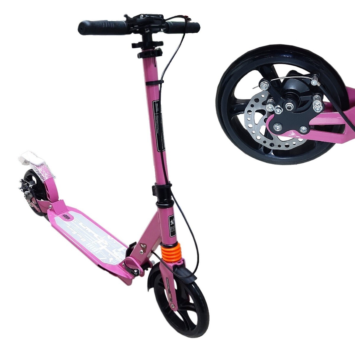 Самокат Urban Scooter Disc Steel Wing розовый 9500₽