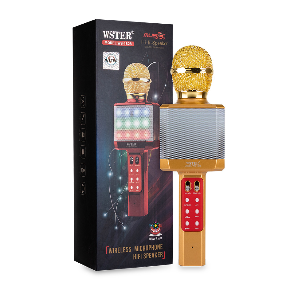 

Микрофон-колонка Wster WS-1828 Gold, WS-1828