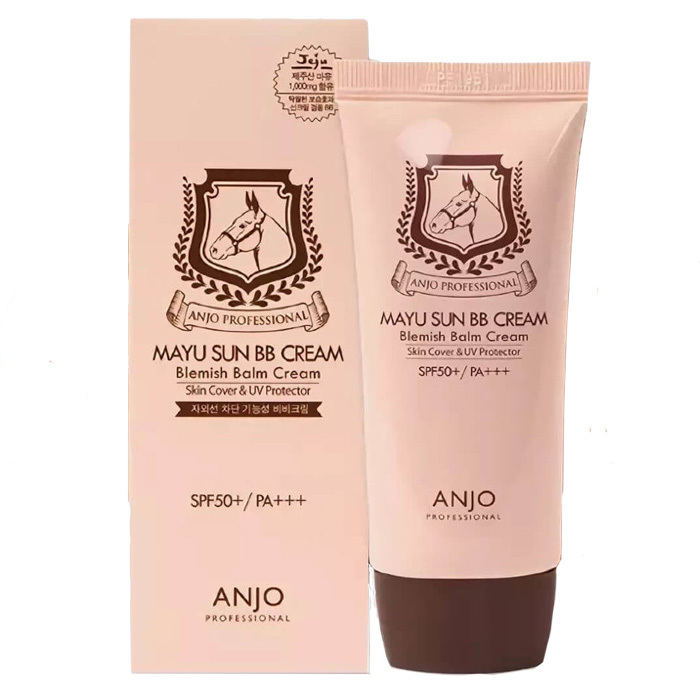 фото Bb крем для лица anjo professional с лошадиным маслом mayu sun bb cream spf 50+50 мл