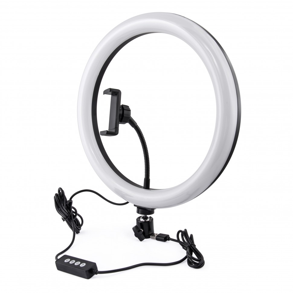 фото Кольцевая лампа rekam rl-31 led, 30,6 см, white/black