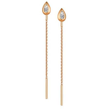 

Серьги женские из золота АЛЬКОР 23527-100, бриллиант, 23527-100