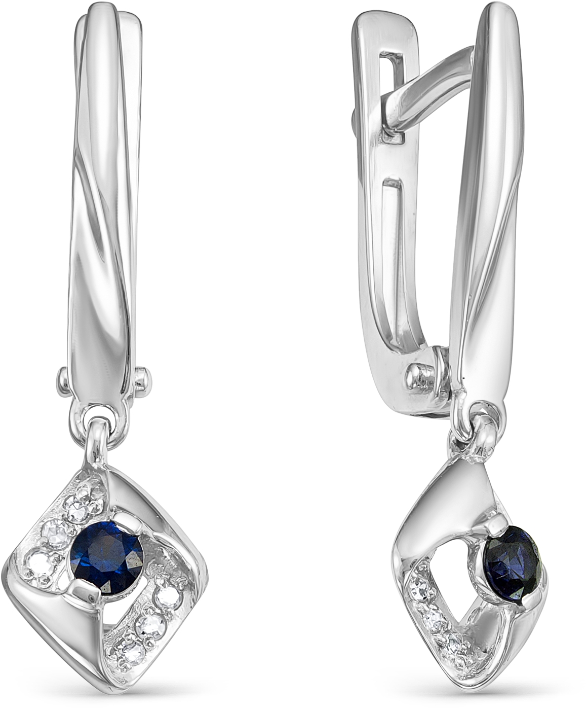 

Серьги женские из золота АЛЬКОР 22918-202, сапфир/бриллиант, 22918-202