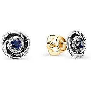 

Серьги женские из золота АЛЬКОР 22714-102, сапфир/бриллиант, 22714-102
