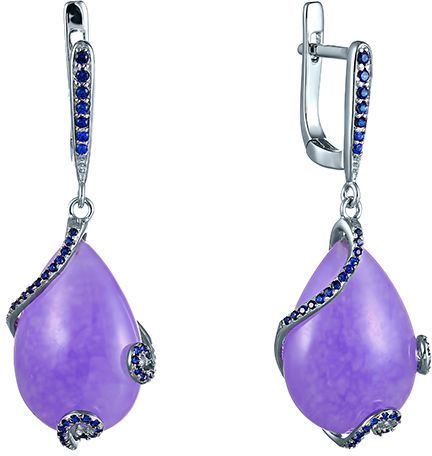 

Серьги женские из серебра Джей Ви SE001288C-1, фианит/агат, SE001288C-1
