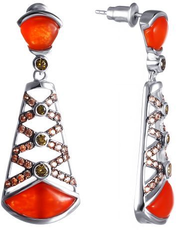 

Серьги женские из серебра Джей Ви 1-214470-378600-7, фианит/агат, 1-214470-378600-7