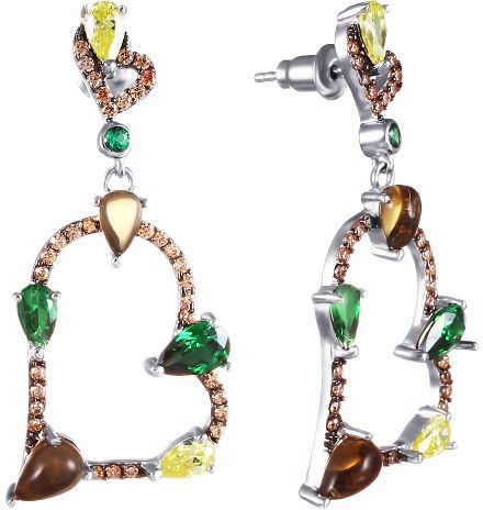 

Серьги подвески из серебра Джей Ви 1-214257-435800-7, фианит/кварц, 1-214257-435800-7