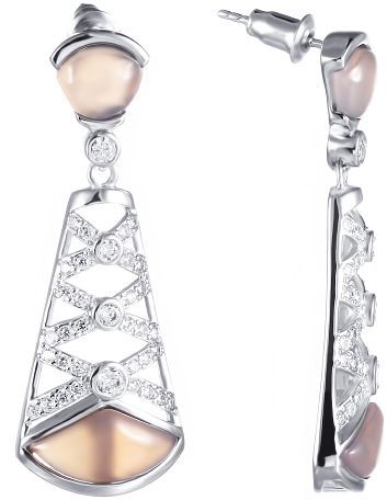 

Серьги подвески из серебра Джей Ви 1-214470-265000-1, фианит/агат, 1-214470-265000-1