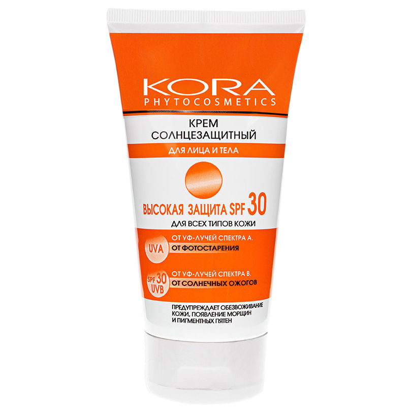 фото Солнцезащитное средство kora высокая защита spf 30 150 мл