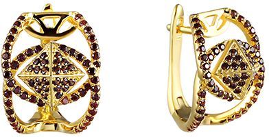 

Серьги женские из серебра Джей Ви 00344E, фианит, 00344E