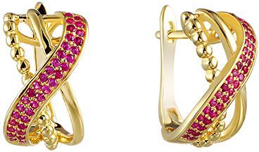 

Серьги женские из серебра Джей Ви 00353E, фианит, 00353E