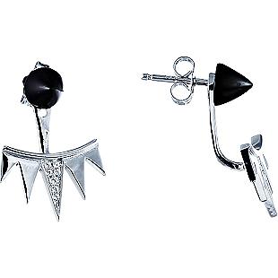 

Серьги джекеты из серебра с пластиком Джей Ви ME12785A, ME12785A