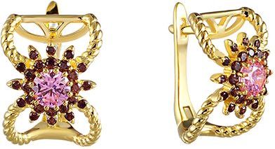 

Серьги женские из серебра Джей Ви 00345E, фианит, 00345E