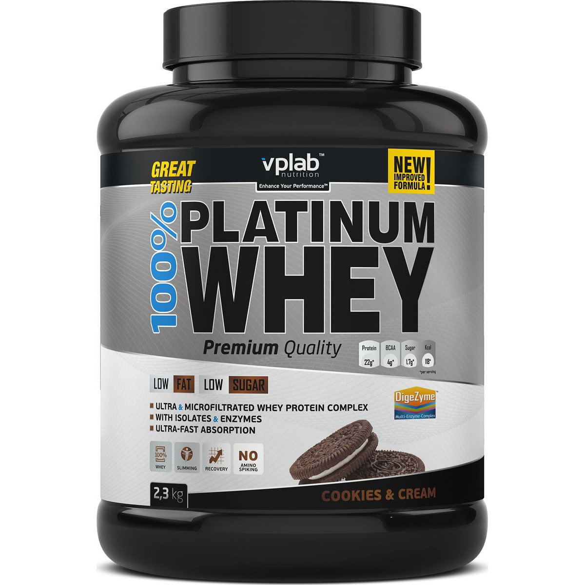 

Протеин VPLab 100% Platinum Whey, 908 г, cookies & cream, 100% Platinum Whey