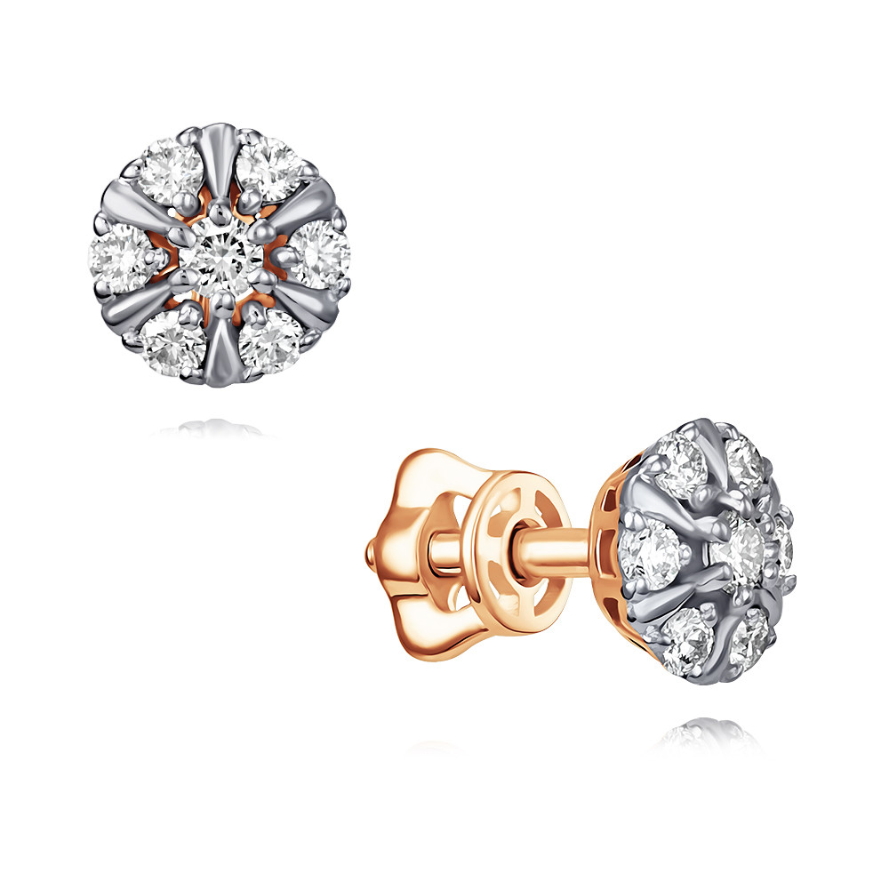 

Серьги пусеты из красного золота ADAMAS 21041010/01-А50Д-41, бриллиант, 21041010/01-А50Д-41
