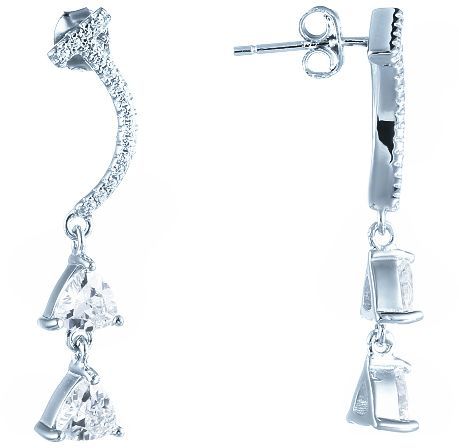 

Серьги женские из серебра Джей Ви ME02507A, фианит, ME02507A