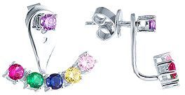

Серьги женские из серебра Джей Ви SE-C0402C, фианит, SE-C0402C