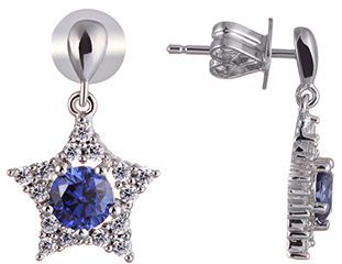 

Серьги женские из серебра Джей Ви MT1272-E136A2BOO, фианит