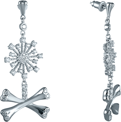 

Серьги женские из серебра Джей Ви SE-B0583, фианит, SE-B0583