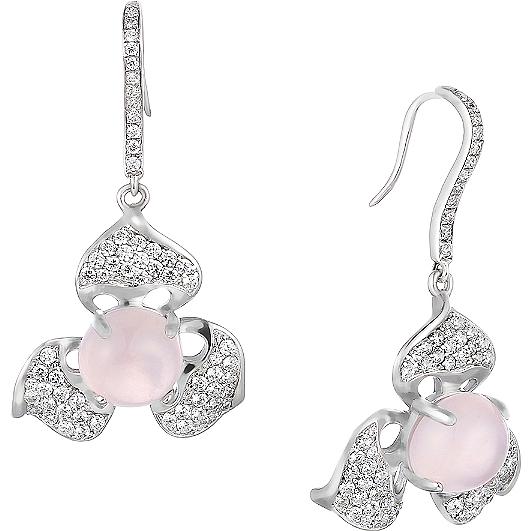 

Серьги женские из серебра Джей Ви SE18415, фианит/кварц, SE18415