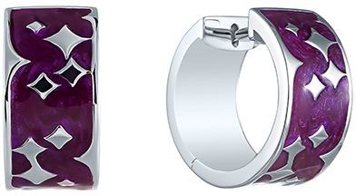 

Серьги женские из серебра Джей Ви OE01507A, эмаль, OE01507A