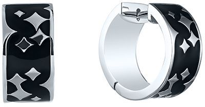 

Серьги женские из серебра Джей Ви OE01507A, эмаль, OE01507A