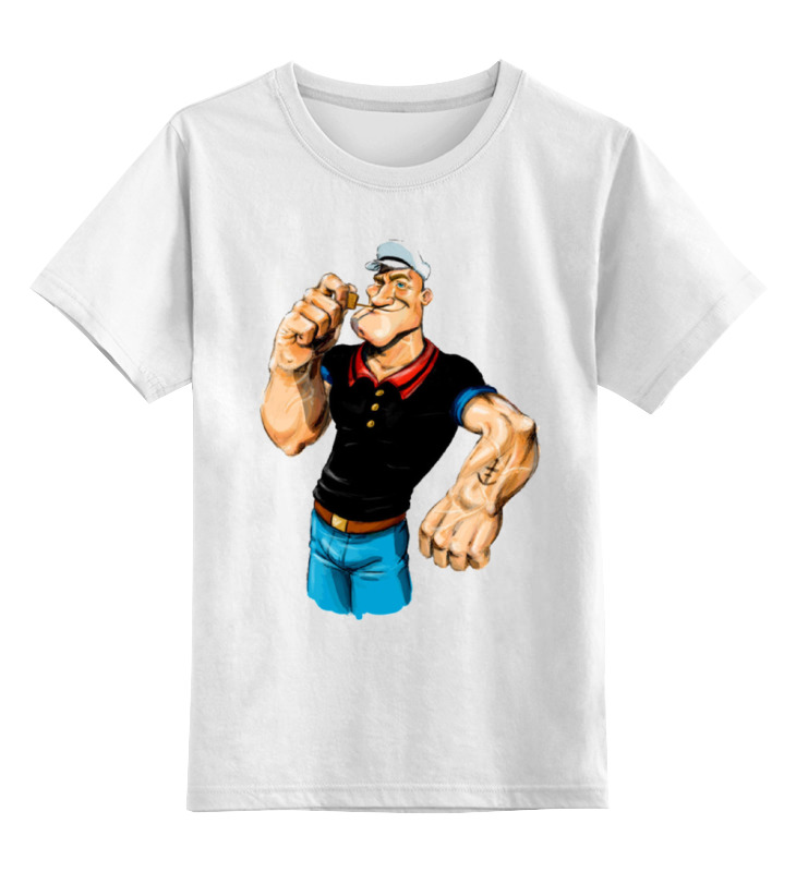 

Детская футболка классическая Printio Popeye, р. 104, Белый, 0000000716451