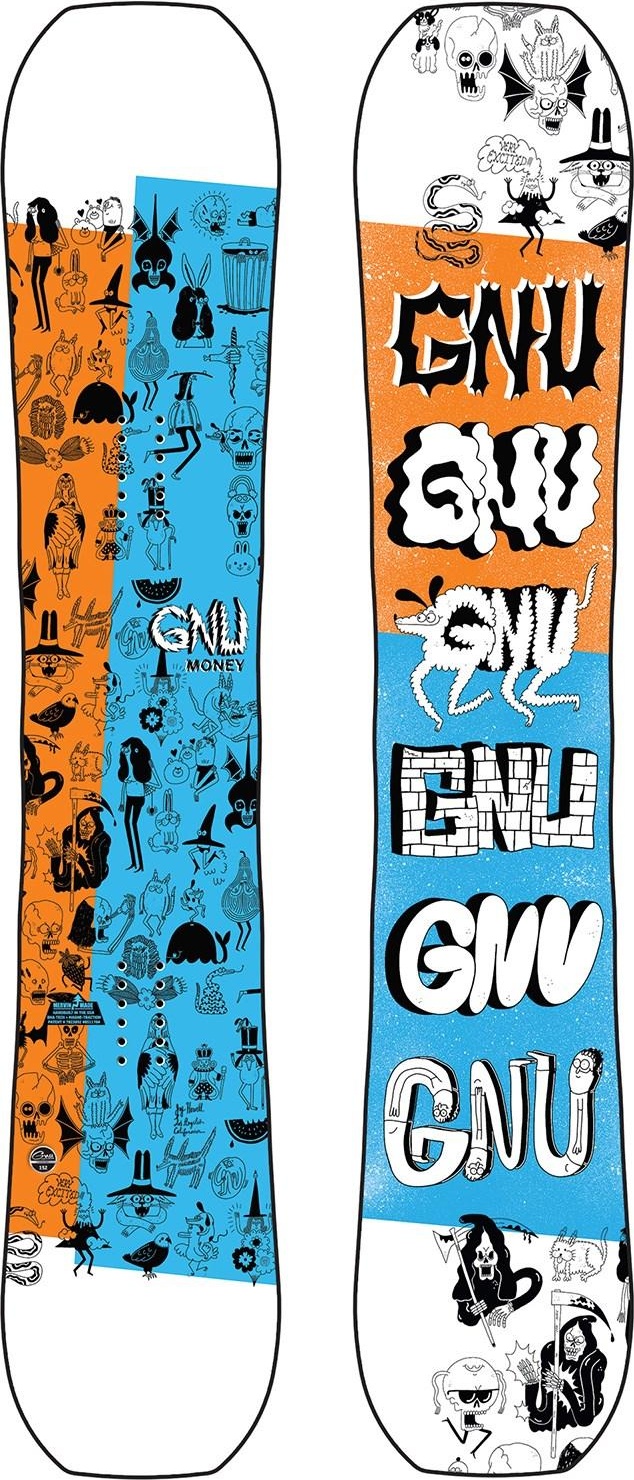 

Сноуборд Gnu Money 2021, blue/orange, 156 см, Money