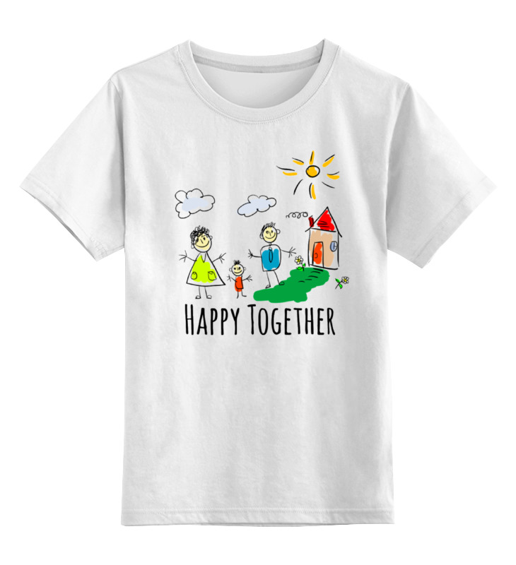 

Детская футболка Printio Happy together цв.белый р.128, 0000000724495