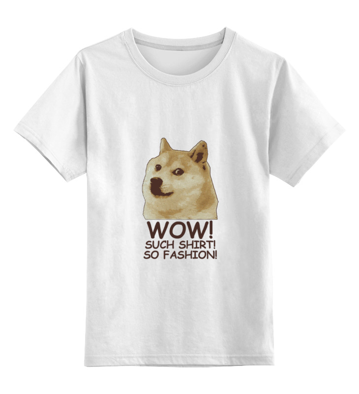 Детская футболка Printio Doge wow such shirt so fashion цв.белый р.128