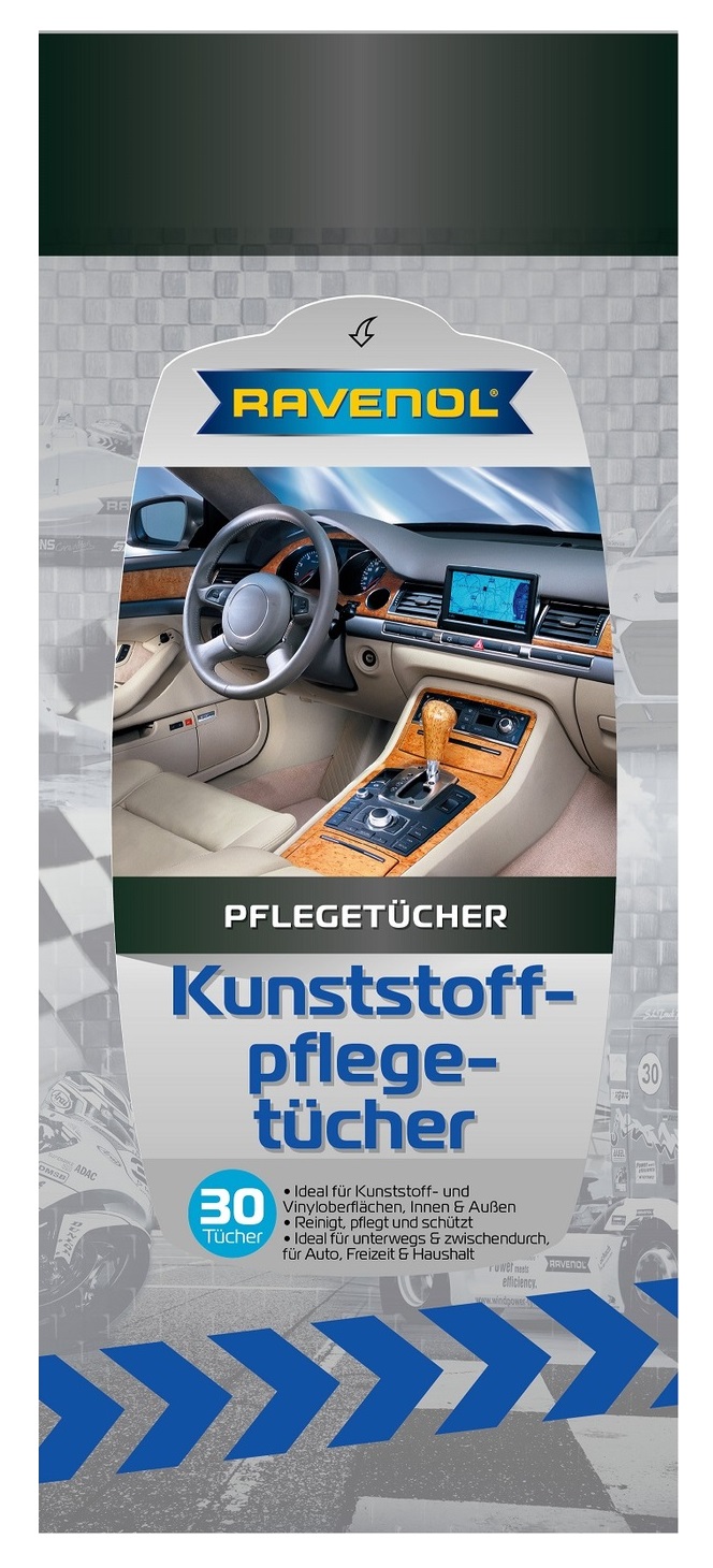 Салфетки влажные RAVENOL для ухода за интерьером автомобиля
