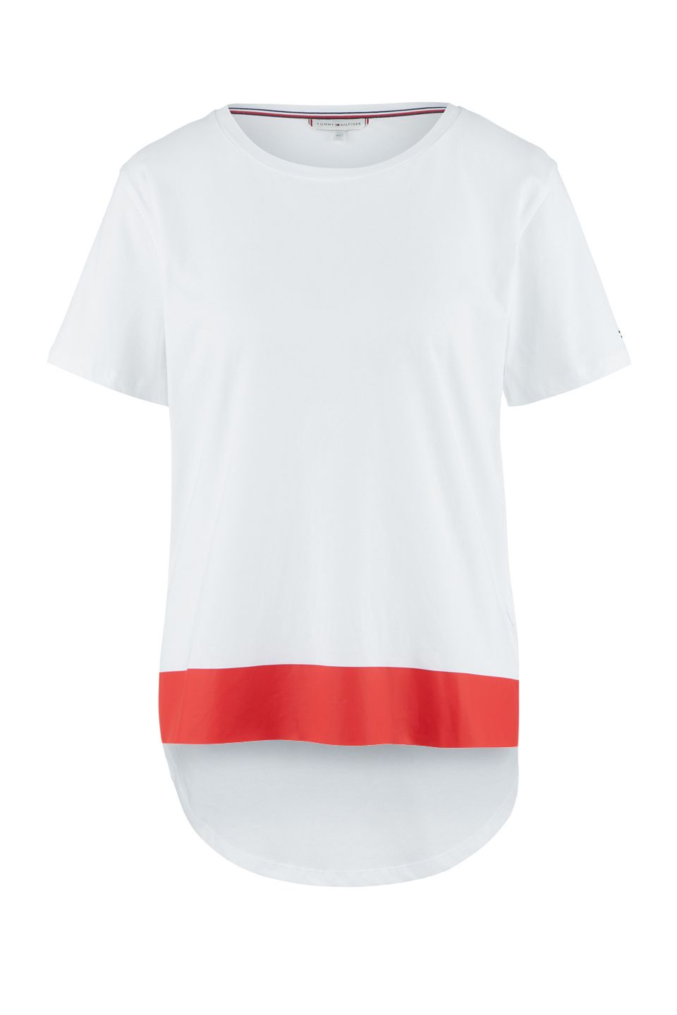 

Футболка женская Tommy Hilfiger WW0WW26746 YBR white синяя L INT, Синий, WW0WW26746 YBR white