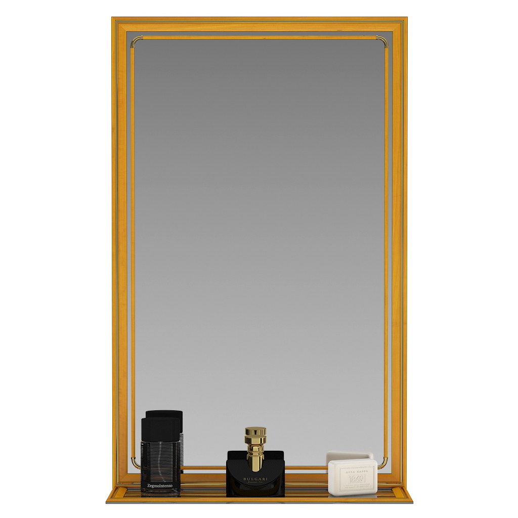 фото Зеркало еврозеркало 121п ольха, 50х80 см., с полкой, для офиса, прихожих и ванных комнат