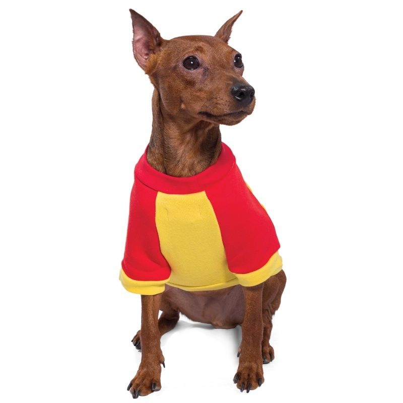фото Толстовка для собак triol, marvel железный человек m, красный, желтый, длина спины 30 см