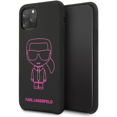 фото Чехол karl lagerfeld liquid silicone ikonik для apple iphone 11 pro max black