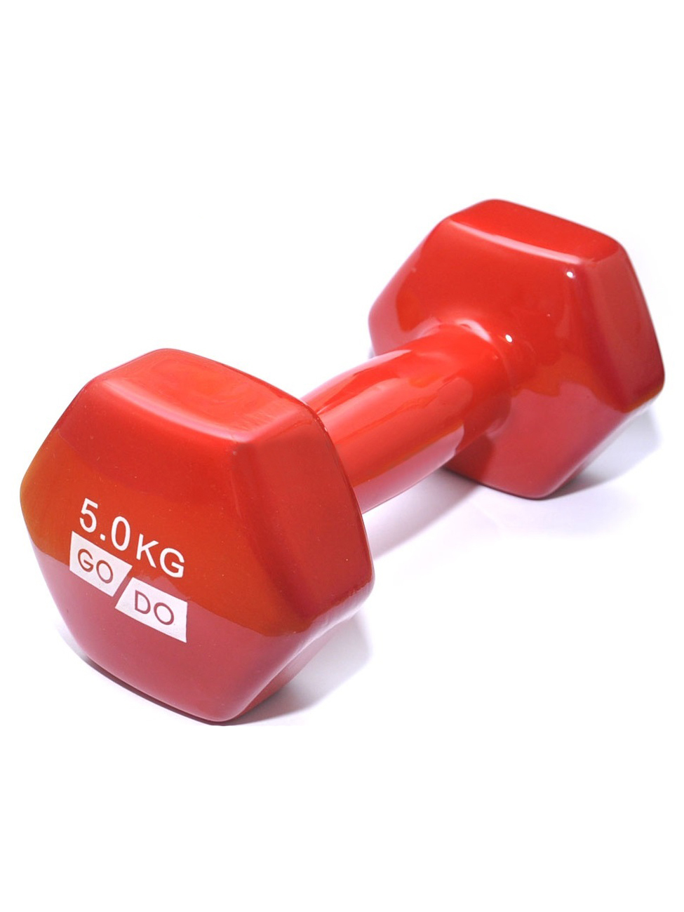 Неразборная гантель виниловая GO DO 317 1 x 5 кг, красный
