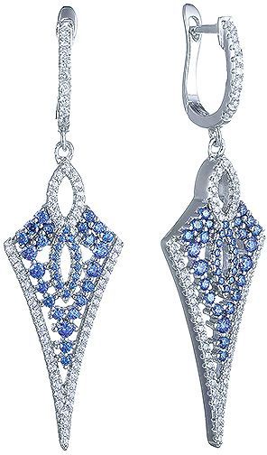 

Серьги женские из серебра Джей Ви SE33017T2, фианит, SE33017T2