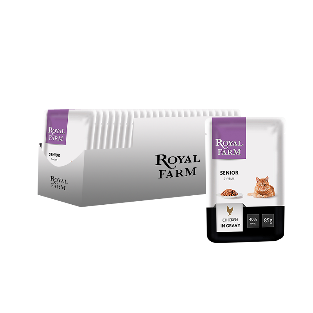 фото Влажный корм для кошек royal farm старше 7 лет, курица, 24шт, 85г