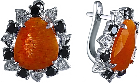 

Серьги женские из серебра Джей Ви SE2188-E, фианит, SE2188-E