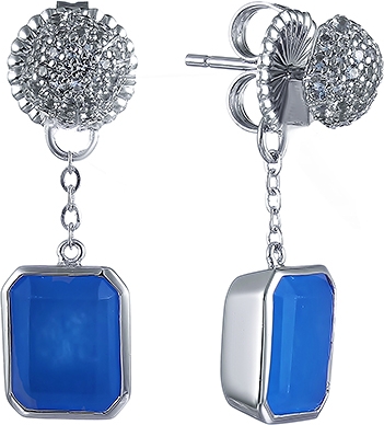 

Серьги подвески из серебра с халцедоном Джей Ви S5141E, S5141E