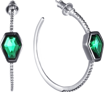 

Серьги женские из серебра Джей Ви E25763-H2, фианит, E25763-H2