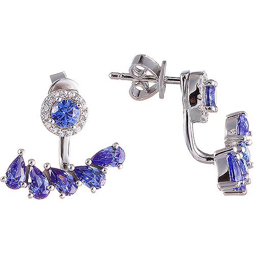 

Серьги женские из серебра Джей Ви SE32988BN1, фианит, SE32988BN1