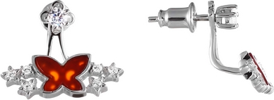 

Серьги женские из серебра Джей Ви SE-C0486, стекло/фианит, SE-C0486