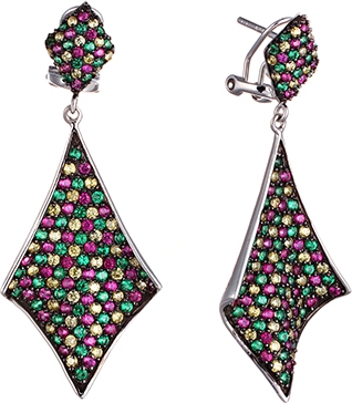 

Серьги женские из серебра Джей Ви BE5452, фианит, BE5452