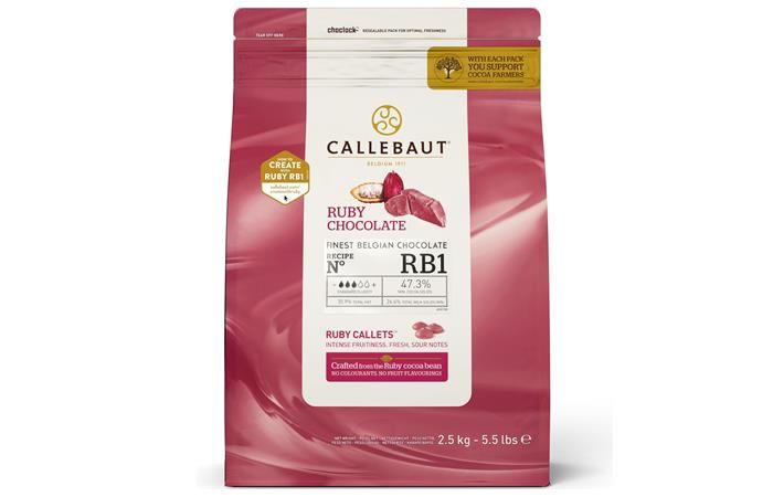 фото Callebaut - шоколад "ruby" (руби) 47,3% какао chr-r35rb1-e4-u70 2,5кг в коробке по 4шт.