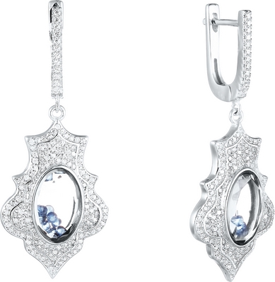 

Серьги женские из серебра Джей Ви A8009, стекло/фианит, A8009