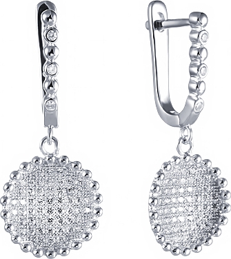 

Серьги женские из серебра Джей Ви SE3315W, фианит, SE3315W