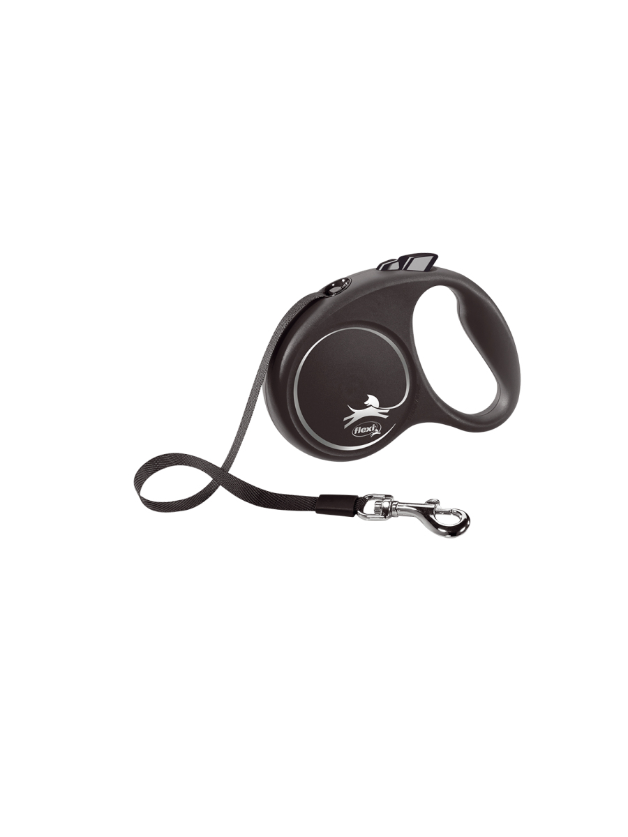 

Поводок-рулетка Flexi Black Design tape S 5m 15 kg серебристый, Black Design tape