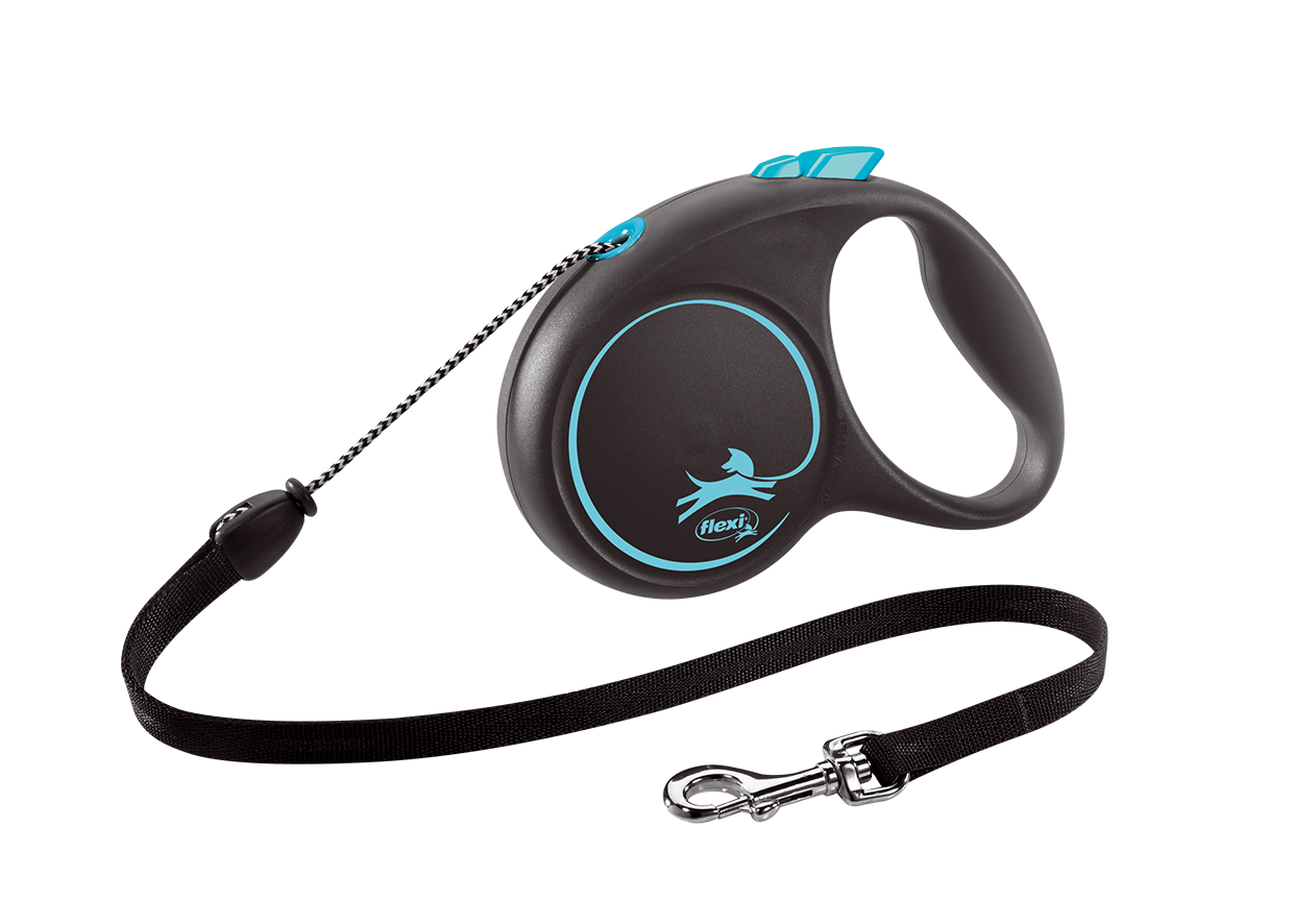 

Поводок-рулетка Flexi Black Design cord M 5m 20 kg синий, Black Design cord